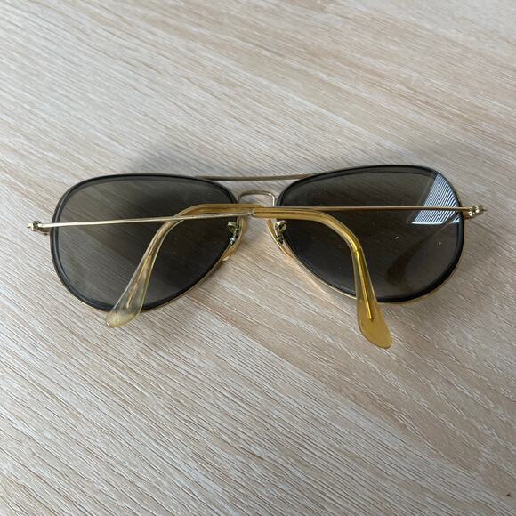 Vintage B&L Ray-Ban Aviator Sunglasses Gold FRAMES ONLY 62-14 - Picture 2 of 8